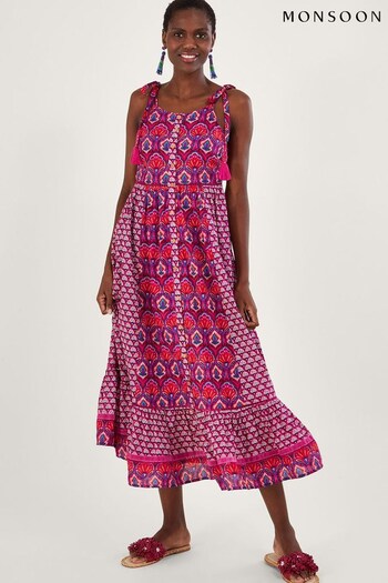 Monsoon Pink Fantail Print Dress (T61008) | £75