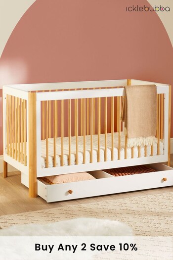 Ickle Bubba Natural Tenby Classic Cot Bed with Under Drawer (T61220) | £350