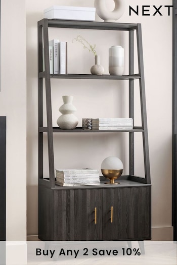 Dark Grey Ezra Oak Effect Storage Ladder Shelf (T61424) | £399