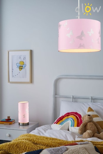 glow Pink Butterfly Pattern Table Lamp (T61708) | £30