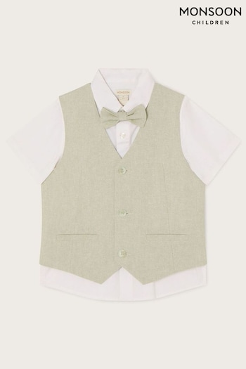 Monsoon Three-Piece Waistcoat, Bow Tie and Short Sleeve Shirt Set (T61773) | £45 - £65