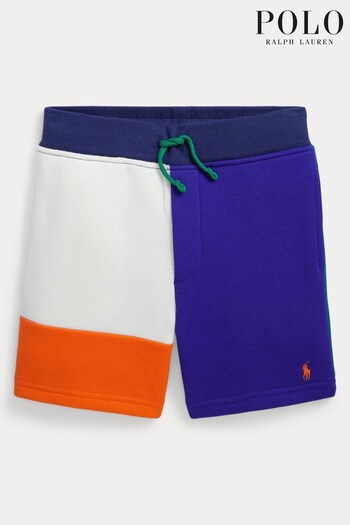 Polo Ralph Lauren Boys Blue Tri-coloured Jersey Shorts (T61778) | £65 - £75