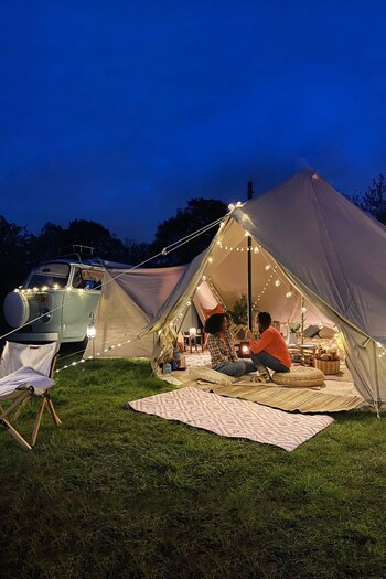 Glawning Cream Outdoor 2 Door 5m Campervan Awning Tent with Waterproof Groundsheet (T61787) | £950