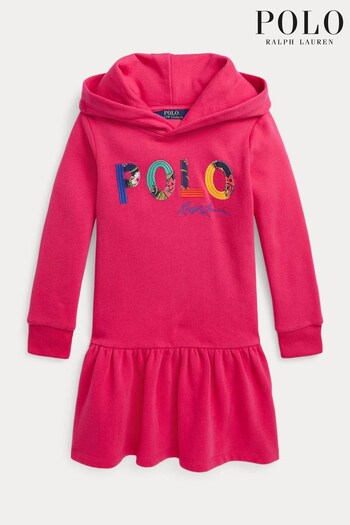 Polo Ralph Lauren Pink Exotic Branded Hoodie Dress (T61803) | £105 - £115