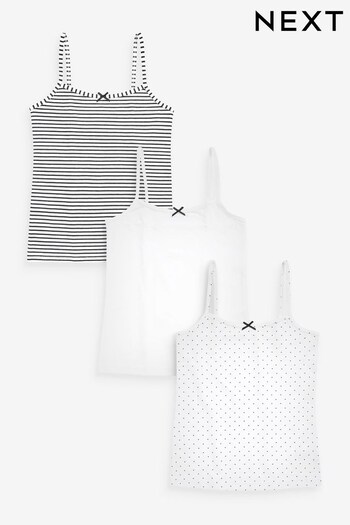 Black/White Strappy Cami Vest 3 Pack (1.5-16yrs) (T61894) | £8.75 - £12.75