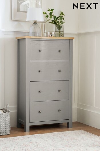 Dove Grey Malvern Paint Effect 4 Drawer Shelves & Bookcases (T62083) | £375