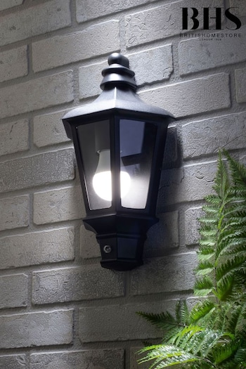 BHS Black Persei Half Lantern With Photocell Sensor Outdoor Light (T62543) | £30