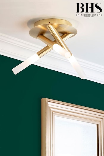 BHS Brass Crux 3 Light Bathroom Ceiling Light (T62612) | £50