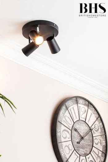 BHS Harvey Black 3 Light Plate Spotlight (T62618) | £25