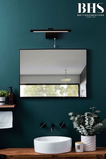 BHS Black Chai Mirror and Picture Bathroom Wall Light (T62639) | £50