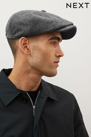Charcoal Grey Baker Boy Hat (T62692) | £16