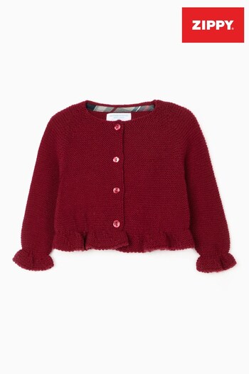 Zippy Newborn Baby Girls Red B & S Knit Cardigan (T62823) | £18