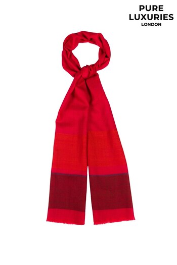 Pure Luxuries London Red Blur Cashmere & Merino Wool Pashmina Scarf (T63294) | £79