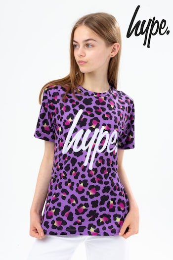Hype. Purple Funk Leopard T-Shirt (T63485) | £18