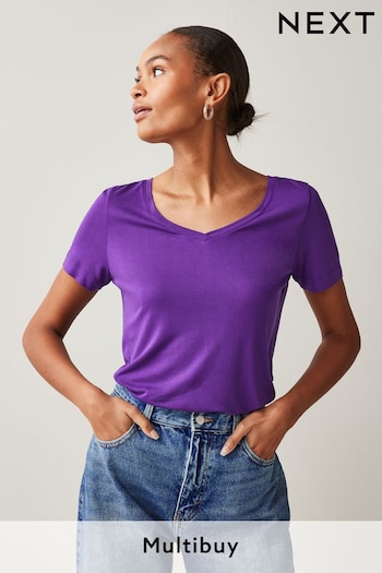Purple Slouch V-Neck T-Shirt (T63534) | £8.50