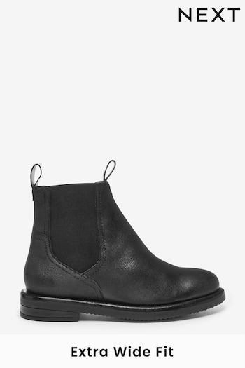 Black Extra Wide Fit Forever Comfort® Leather Chelsea Boots (T63735) | £59