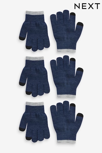 Navy Blue Magic Finger Gloves 3 Pack (3-16yrs) (T63759) | £6 - £8