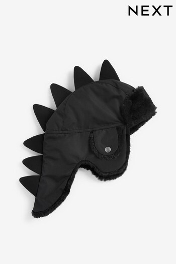 Black Dino Trapper Hat (1-10yrs) (T63800) | £10 - £12