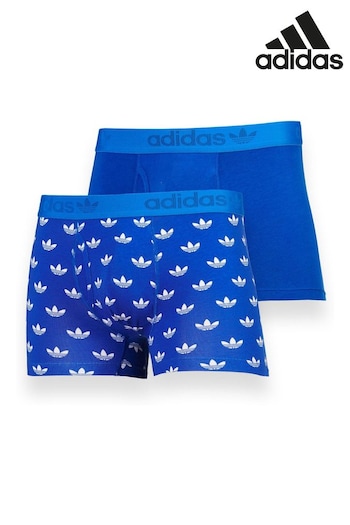 adidas Originals Blue Comfort Flex Cotton 2 Pack Boxers (T64115) | £28