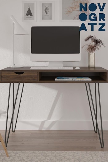 Novogratz Medium Brown Concord Drawer Storage Desk (T64164) | £90