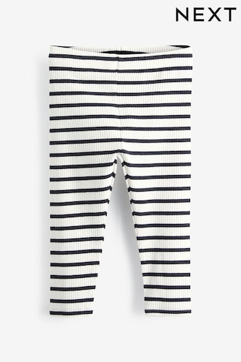 Black/White Stripe Rib Jersey eye-print Leggings (3mths-7yrs) (T64242) | £5.50 - £7.50