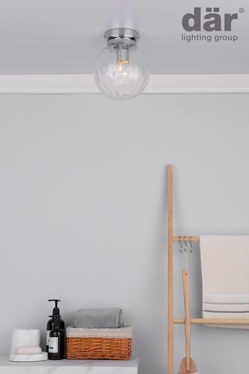 Dar Lighting Chrome Niagara Bathroom Flush Ceiling Light (T64295) | £58