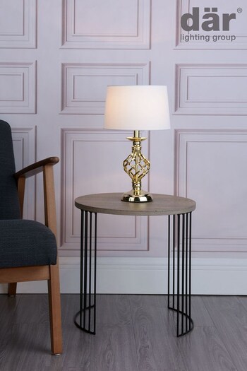 Dar Lighting Chrome Cowley Touch Table Lamp With Shade (T64296) | £43