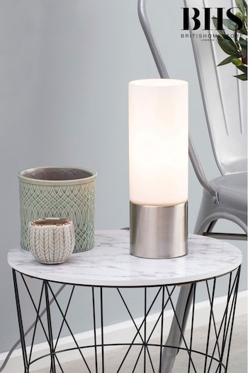 BHS Silver Cylinder Touch Lamp (T64521) | £35