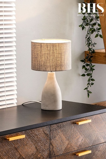 BHS Grey Mini Marcus Concrete Table Lamp (T64533) | £45