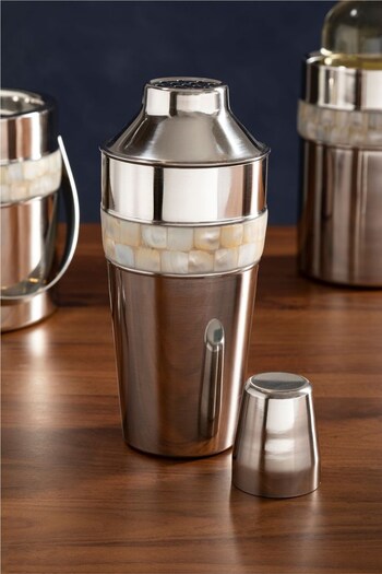Maison by Premier Silver Mother of Pearl Inlay Design Cocktail Shaker (T65061) | £24