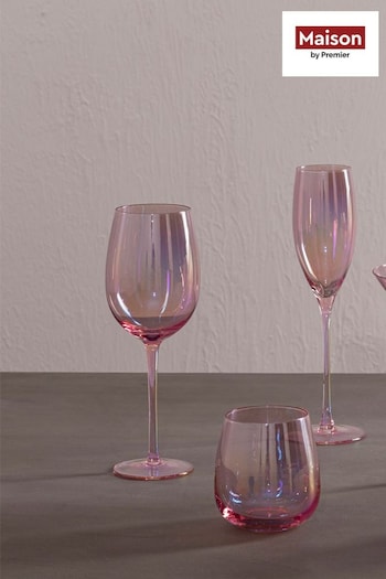 Maison by Premier Pink Champagne Flutes Frosted Deco Champagne Glass (T65066) | £40