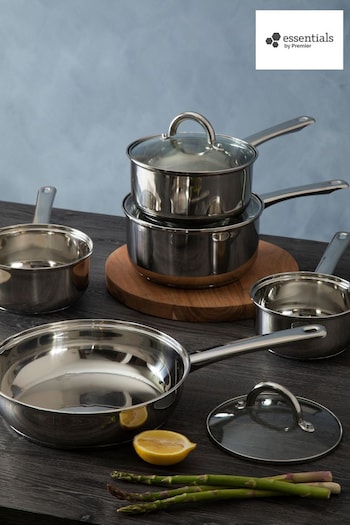 Essentials by Premier Silver Five Piece Cookware Set (T65076) | £72