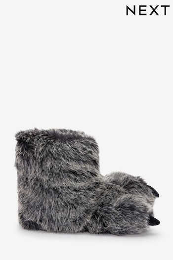 Grey Warm Lined Claw Slipper Boots Superstar (T65082) | £15 - £18