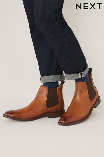 Tan Brown Formal Chelsea Boots (T65156) | £75