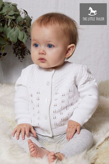 The Little Tailor Pointelle Baby Cardigan (T65276) | £26