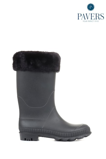 Pavers Ladies Black Wellington Boots (T65319) | £30
