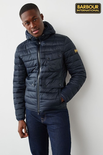 Barbour® International Racer Ouston Quilted Hooded Jacket (T65666) | £199