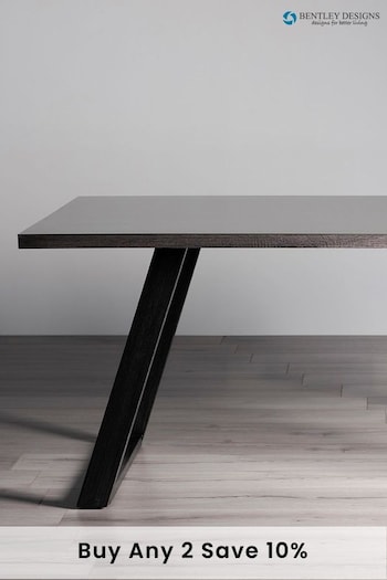 Bentley Designs Grey Hirst Painted Tempered Glass 6 Seater Dining Table (T65903) | £450