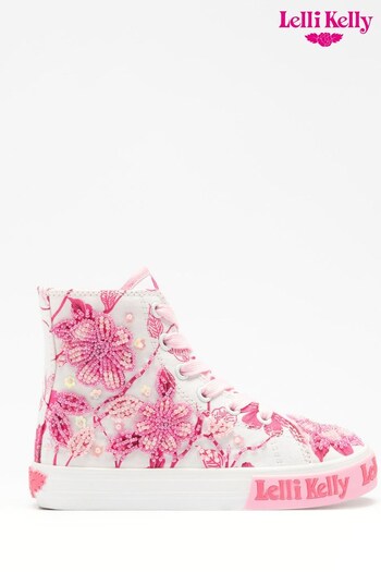 Lelli Kelly Brook Floral Mid White Trainers (T66280) | £68