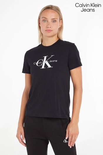 Calvin Dynamic Klein Jeans Black Core Monogram Regular T-Shirt (T66290) | £35