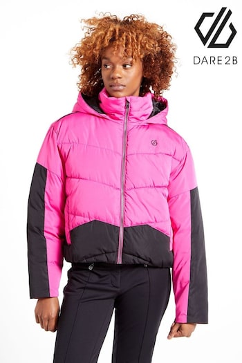 Pink Dare 2b x JuzsportsShops Eventual Hooded Puffer Jacket (T66305) | £115