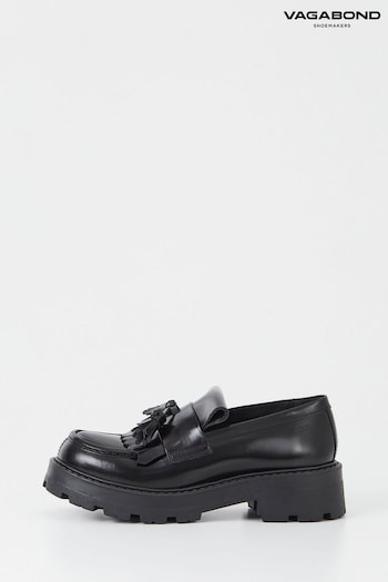 Vagabond Cosmo Fringe Tasssle Black Loafers (T66396) | £140