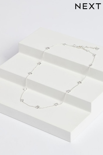 Silver Plated Sparkle Necklace (T66556) | £18