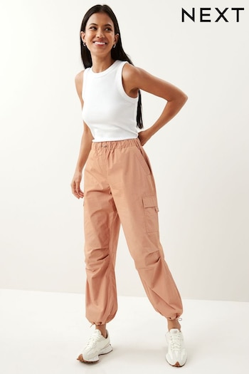 Dusty Pink Parachute Cotton Cargo Trousers high (T66577) | £28