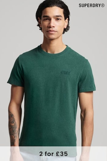 Superdry Buck Green Marl Organic Cotton Vintage Embroidered T-Shirt (T66927) | £20