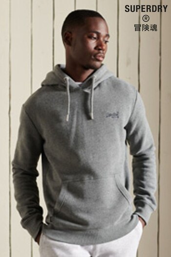 Superdry Charcoal Grey Organic Cotton Vintage Logo Embroidered Hoodie (T66932) | £50