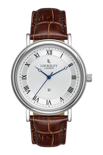 Locksley London Gents Silver & Brown Watch (T67000) | £59.99