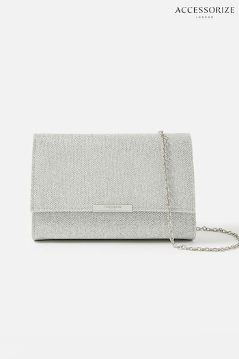 Accessorize Silver Box Clutch Bag (T67696) | £25