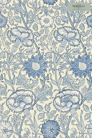 Morris & Co. Blue Pink Rose Wallpaper Wallpaper (T67892) | £101