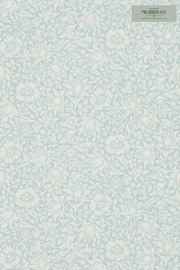 Morris & Co. Blue Mallow 10.05M Wallpaper (T67896) | £84